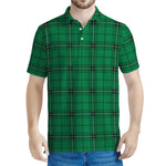 Green Stewart Tartan Print Men's Polo Shirt