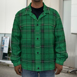 Green Stewart Tartan Print Men's Shirt Jacket