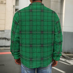 Green Stewart Tartan Print Men's Shirt Jacket