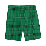 Green Stewart Tartan Print Men's Sports Shorts