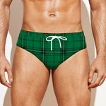 Green Stewart Tartan Print Men's Swim Briefs