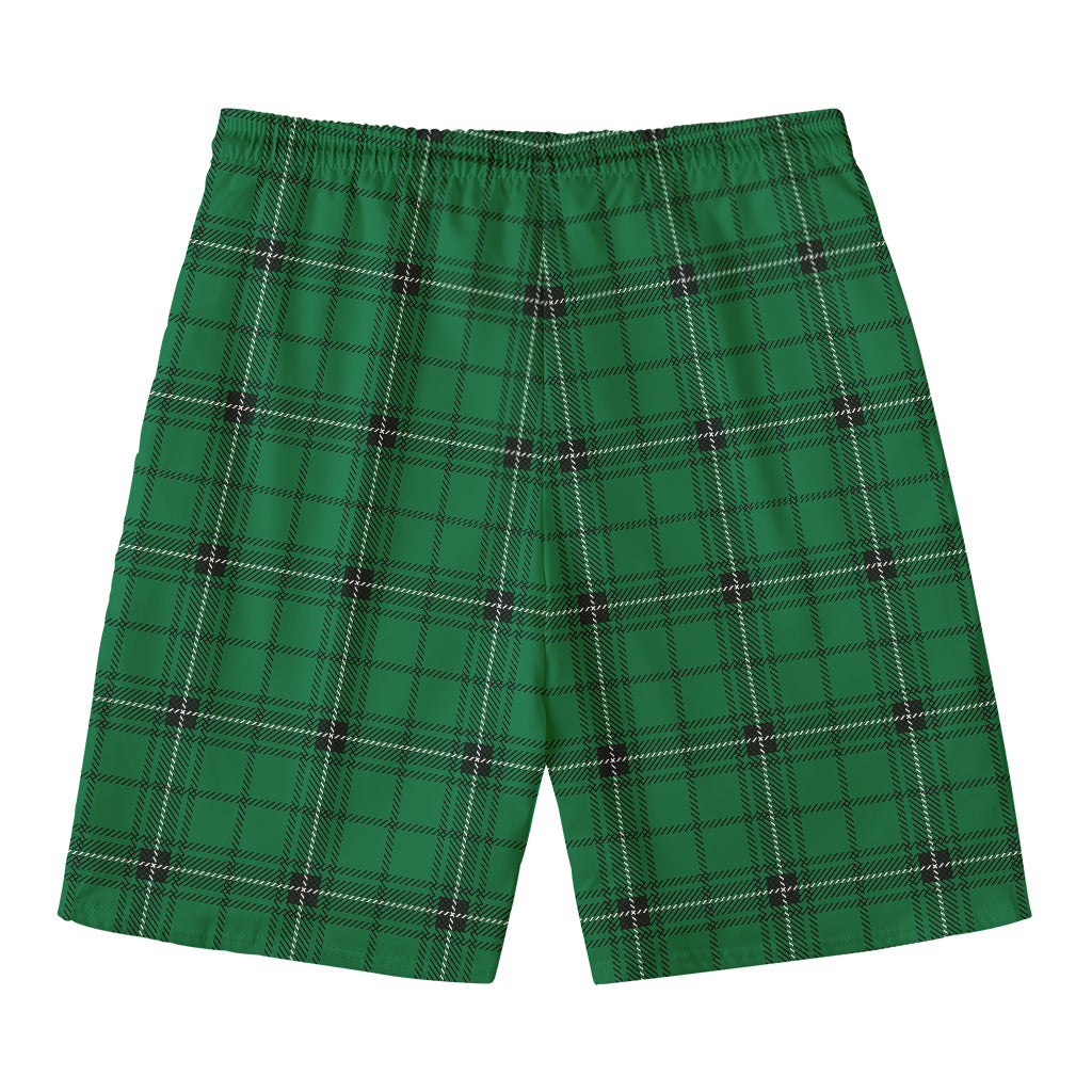 Green Stewart Tartan Print Men's Swim Trunks