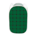 Green Stewart Tartan Print Mesh Laundry Hamper