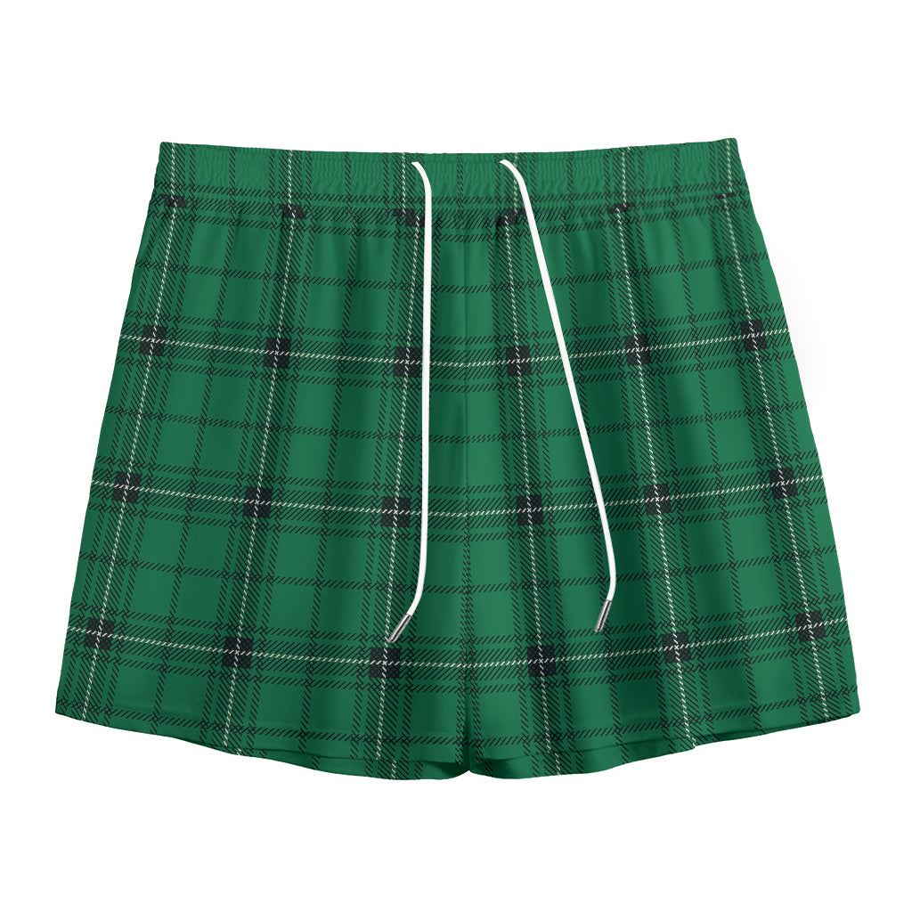 Green Stewart Tartan Print Mesh Shorts