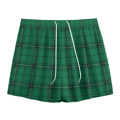 Green Stewart Tartan Print Mesh Shorts