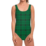 Green Stewart Tartan Print One Piece Swimsuit