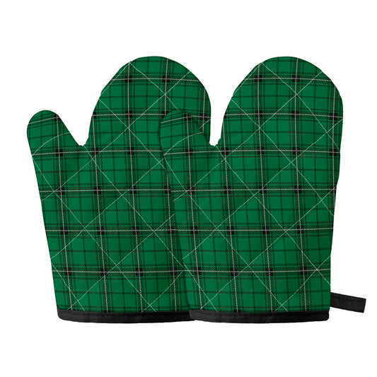 Green Stewart Tartan Print Oven Mitts
