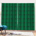 Green Stewart Tartan Print Pencil Pleat Curtains