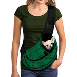 Green Stewart Tartan Print Pet Sling Carrier