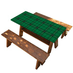 Green Stewart Tartan Print Picnic Table Cover