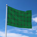 Green Stewart Tartan Print Polyester Flag