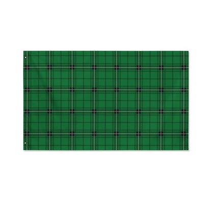Green Stewart Tartan Print Polyester Flag