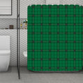 Green Stewart Tartan Print Polyester Shower Curtain
