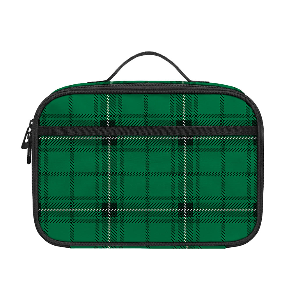Green Stewart Tartan Print Portable Lunch Bag