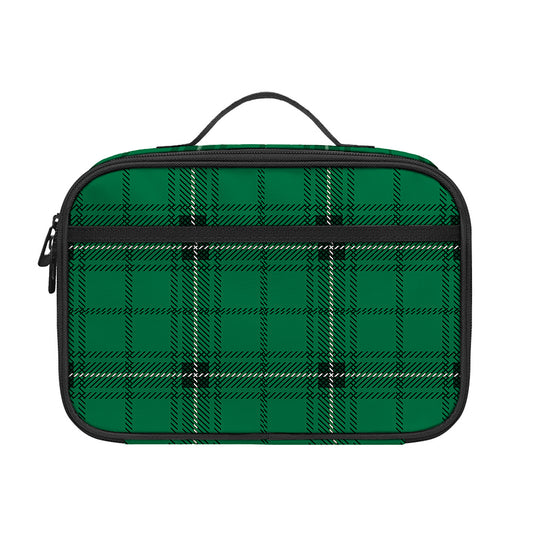 Green Stewart Tartan Print Portable Lunch Bag