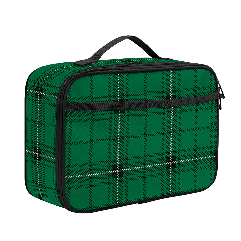 Green Stewart Tartan Print Portable Lunch Bag