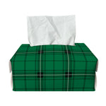 Green Stewart Tartan Print Rectangle Tissue Box Cover