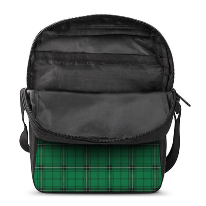 Green Stewart Tartan Print Rectangular Crossbody Bag