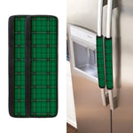 Green Stewart Tartan Print Refrigerator Handle Covers