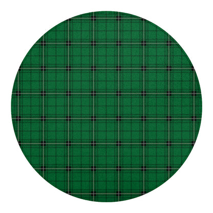Green Stewart Tartan Print Round Blanket