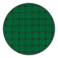 Green Stewart Tartan Print Round Floor Mat