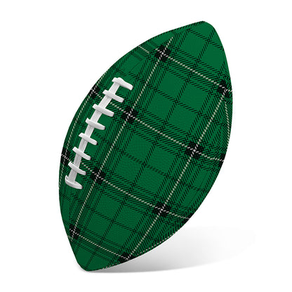 Green Stewart Tartan Print Rugby Ball