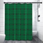 Green Stewart Tartan Print Shower Curtain