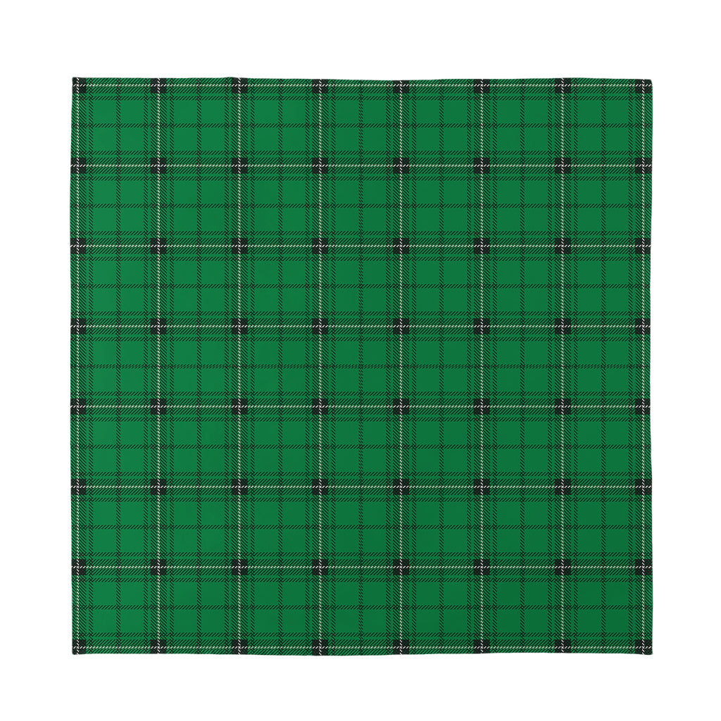 Green Stewart Tartan Print Silk Bandana