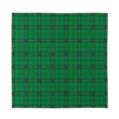 Green Stewart Tartan Print Silk Bandana