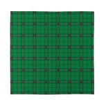 Green Stewart Tartan Print Silk Bandana