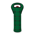 Green Stewart Tartan Print Single Neoprene Wine Tote