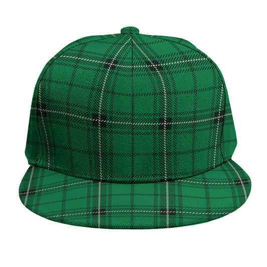 Green Stewart Tartan Print Snapback Cap