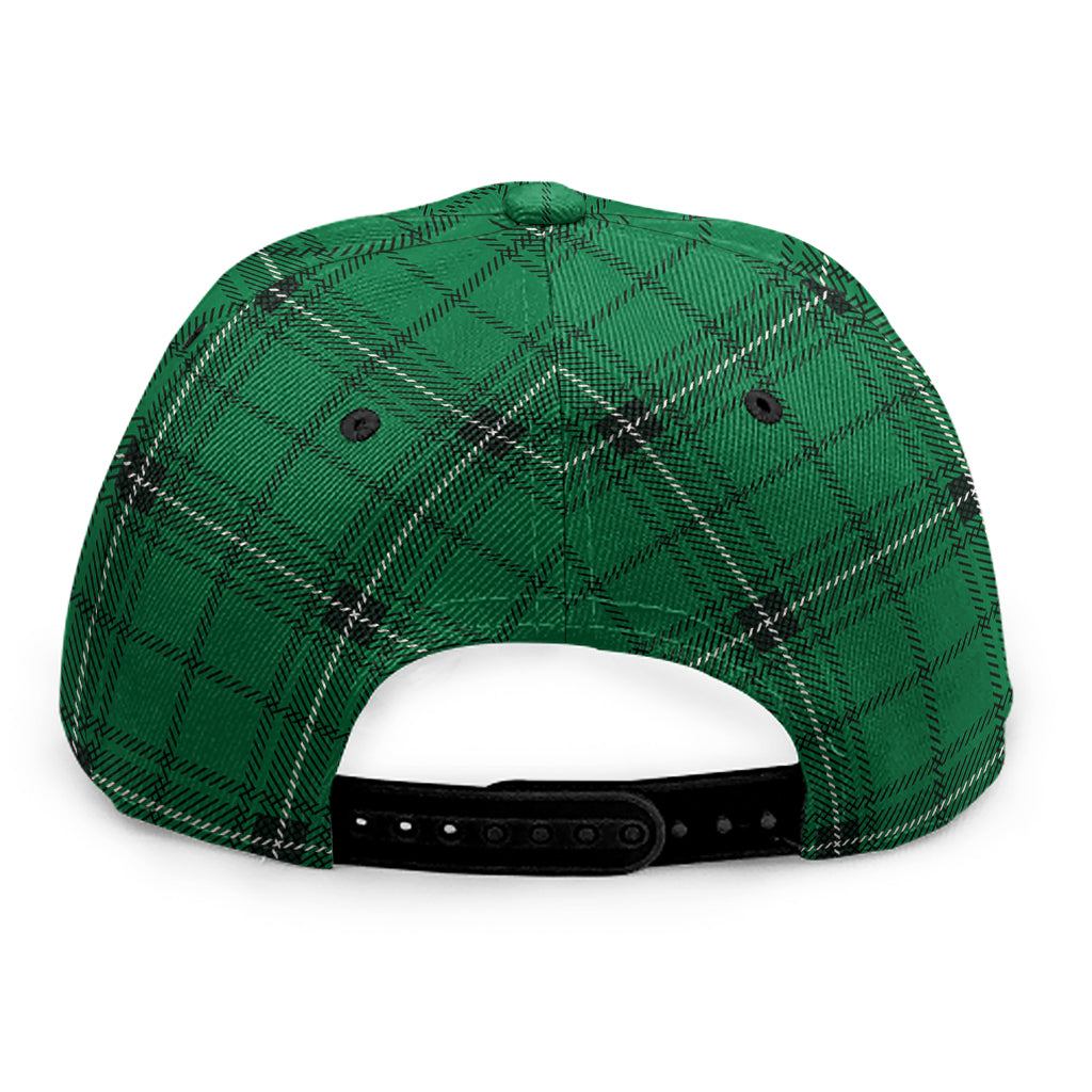 Green Stewart Tartan Print Snapback Cap