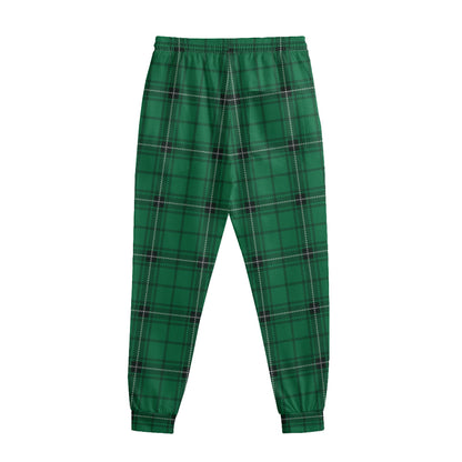 Green Stewart Tartan Print Sweatpants