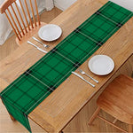 Green Stewart Tartan Print Table Runner