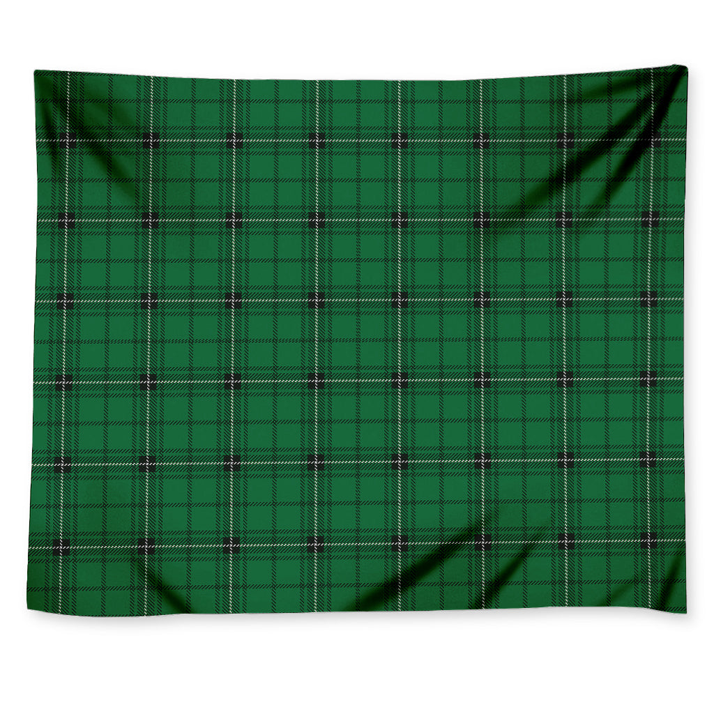 Green Stewart Tartan Print Tapestry