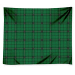 Green Stewart Tartan Print Tapestry