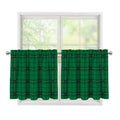 Green Stewart Tartan Print Tier Curtains