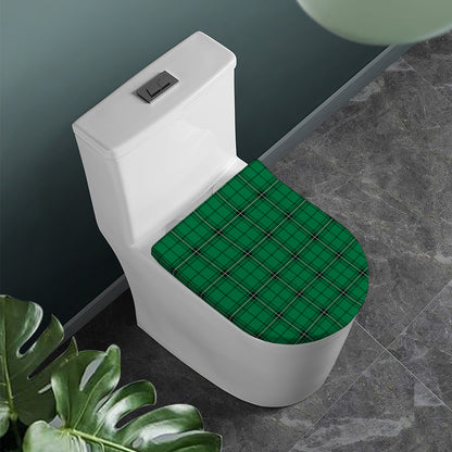 Green Stewart Tartan Print Toilet Lid Cover