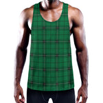 Green Stewart Tartan Print Training Tank Top