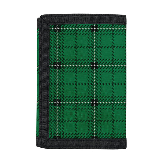 Green Stewart Tartan Print Trifold Wallet