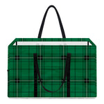 Green Stewart Tartan Print Utility Tote Bag