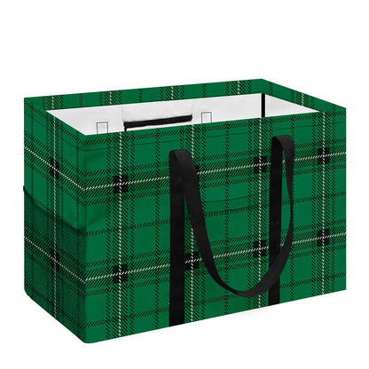 Green Stewart Tartan Print Utility Tote Bag
