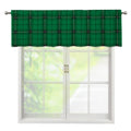 Green Stewart Tartan Print Window Valance