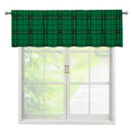 Green Stewart Tartan Print Window Valance