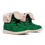 Green Stewart Tartan Print Winter Boots