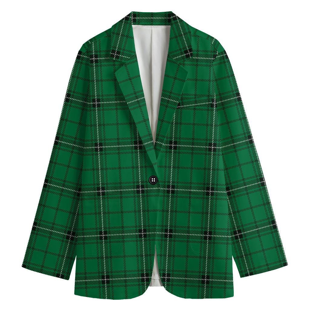 Green Stewart Tartan Print Women's Blazer