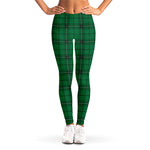 Green Stewart Tartan Print Women's Leggings