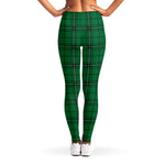 Green Stewart Tartan Print Women's Leggings