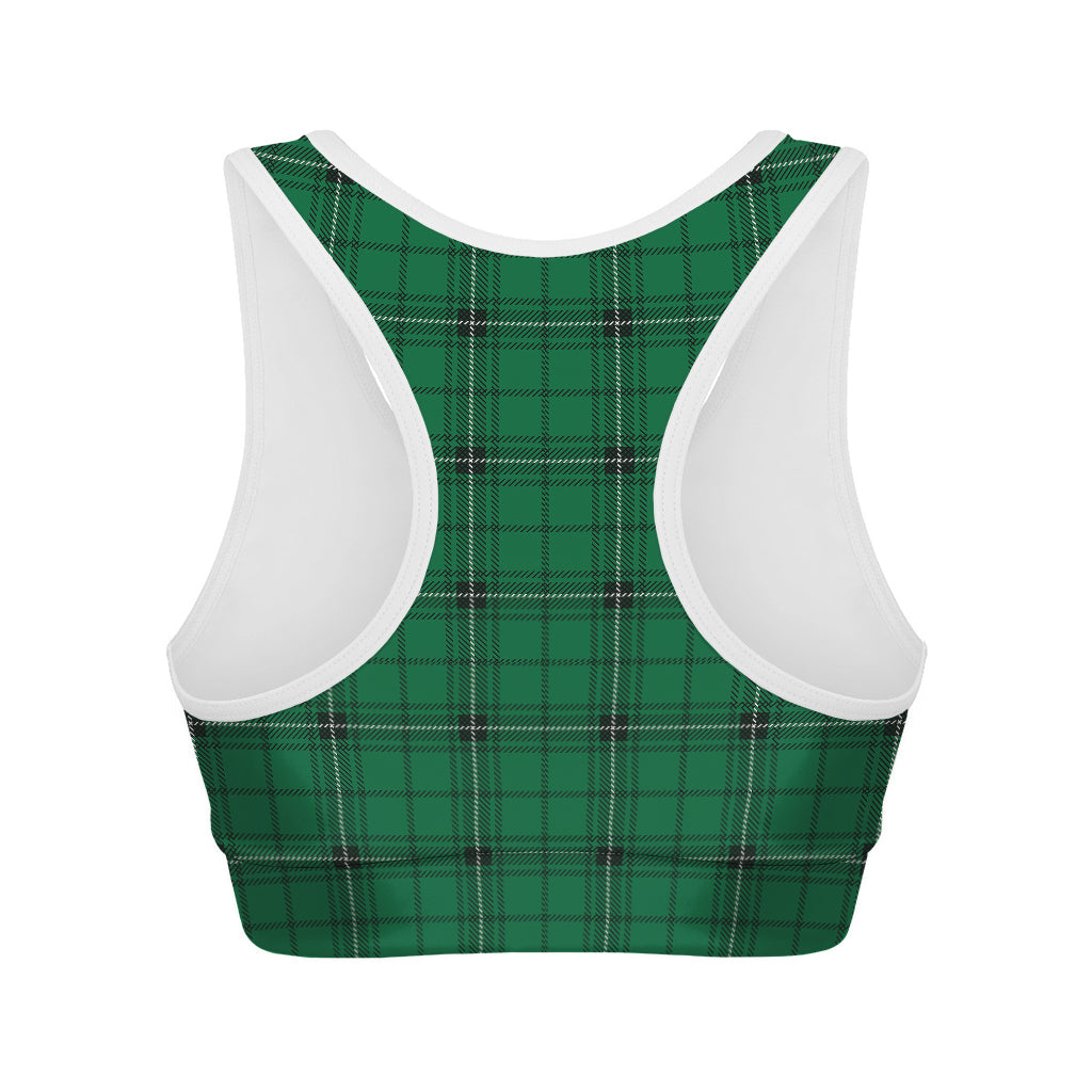 Green Stewart Tartan Print Women's Sports Bra